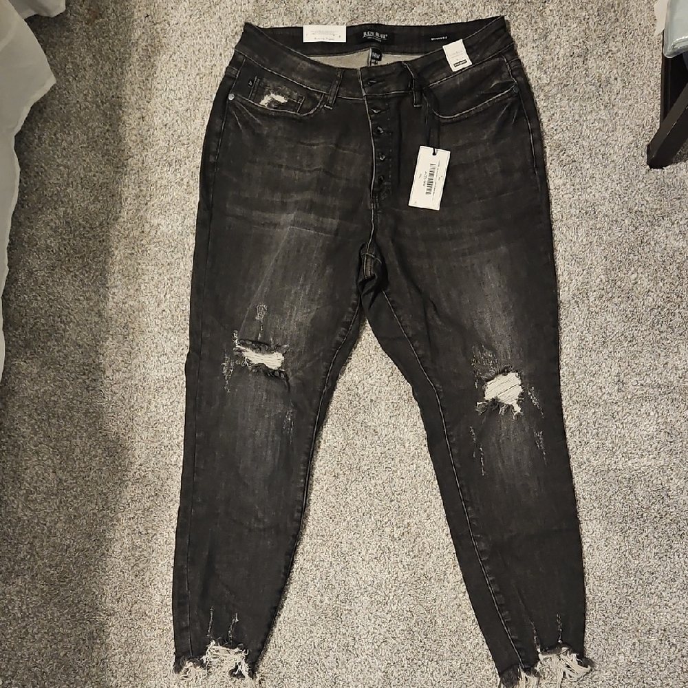 Judy Blue Black Skinny Jeans Distressed Design